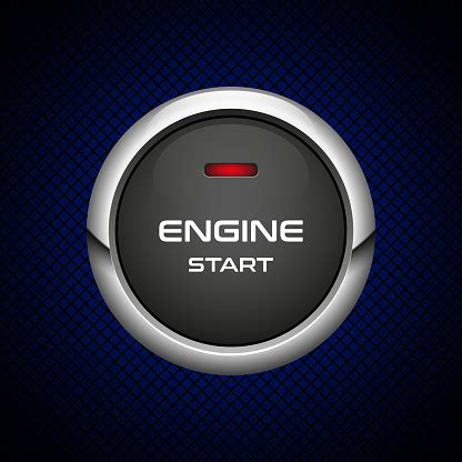 Engine Start Button On Dark Background Stock Illustration - Download Image Now - iStock