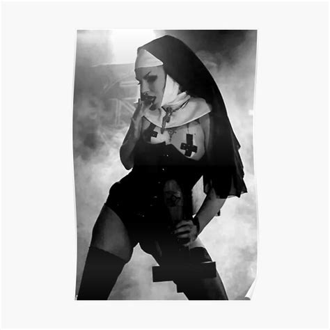 Nuns Sexy Dark Beauty Black And White Poster Poster For Sale By Nikonhaiden Redbubble