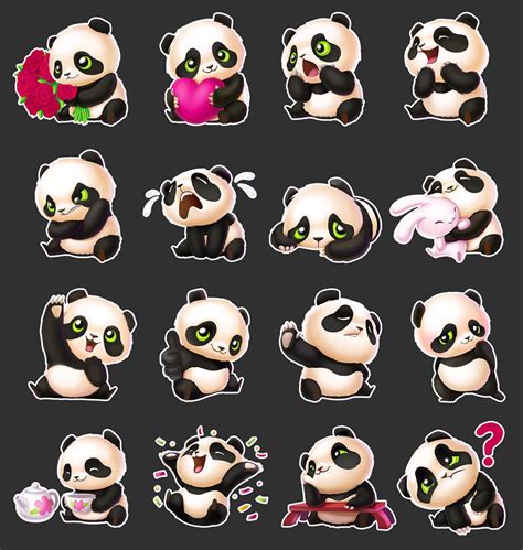 Panda Sticker Pack By Wichka On Deviantart Panda Illustration