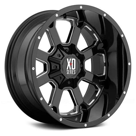 Xd Series® Xd825 Buck 25 Wheels Gloss Black With Milled Accents Rims