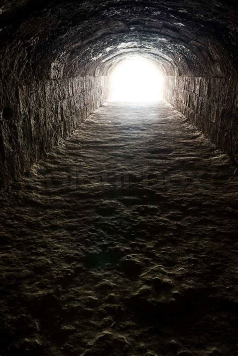 Light In The End Of The Dark Tunnel Stock Photo Colourbox