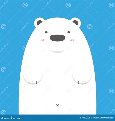 Cute Big White Polar Bear Stock Vector Illustration Of Wallpaper