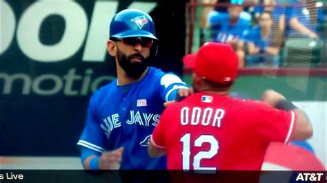 Rougned Odor Punches Bautista In The Jaw Must See Slow Motion