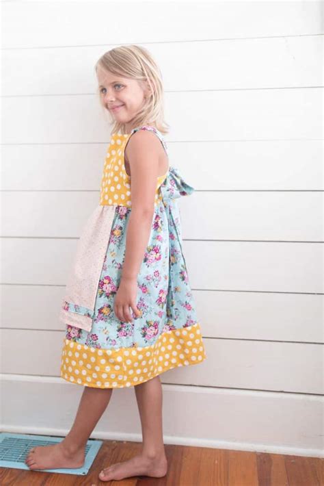 Easy Girls Dress Sewing Tutorial Bow In The Back Summer Dress Farmhouse On Boone