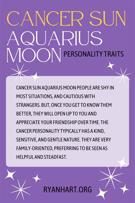 Cancer Sun Aquarius Moon Personality Traits Ryan Hart