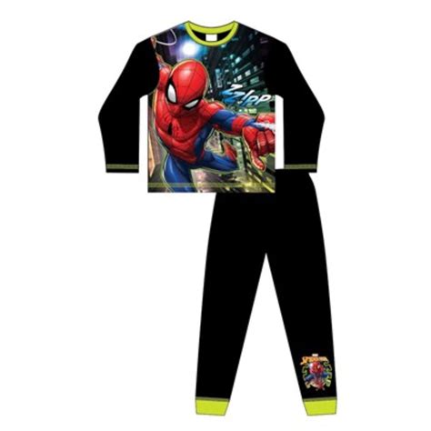 Boys Spiderman Zzipp Pyjamas Crested School Wear