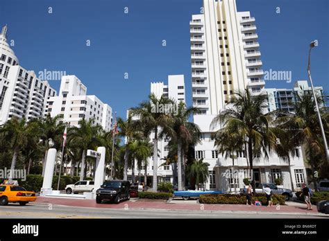 Miami South Beach Collins Avenue Stock Photo Alamy