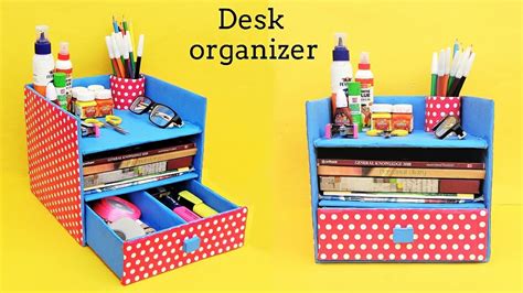 Diy How To Make Desk Organizer From Cardboard Box Best Out Of Waste