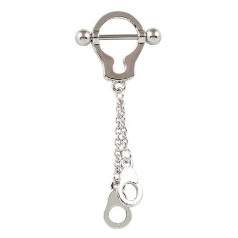 Wholesale Handcuffs Tassels Nipple Ring Nipple Piercing Body Piercing Jewelry Nickel Free 6pcs