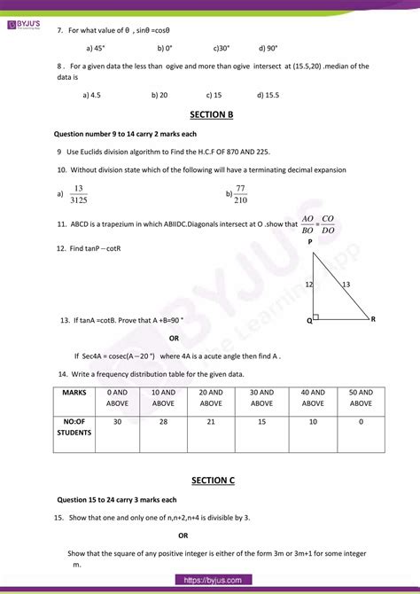 Cbse Class Exam Question Paper Mathematics St Vrogue Co