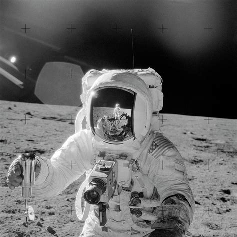 Apollo 12 Astronaut On The Moon Photograph By Nasascience Photo