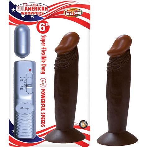 All American Whopper 6 Inches Vibrating Dong Brown
