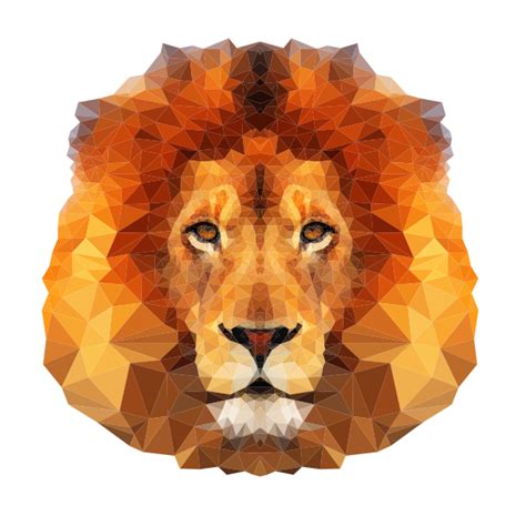 Low Poly Lion Face Free Svg