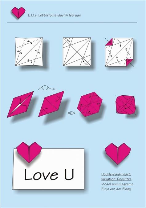 Write A Love Note And Fold It Into Double Heart Origamibookmark