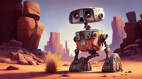 روبوت مشهد الخيال العلمي خلفية لطيف إنسان آلي الخيال العلمي تقنية