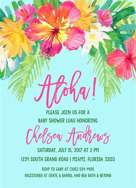 Free Printable Hawaiian Baby Shower Invitations
