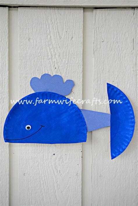 Blue Whale Paper Plate Craft The Farmwife Crafts