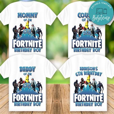 2019 birthday challenges (2019 birthday challenges guide). Printable Fortnite Game Family Shirts Template Instant ...