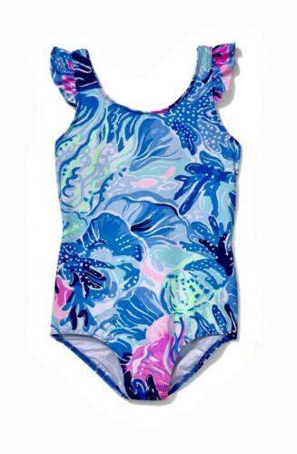 Lilly Pulitzer Nwt Upf 50 Girls Issie Swimsuit Shade Seekers 68 Size