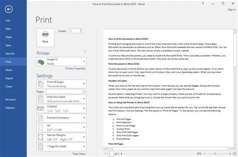 How To Print Document In Word 2016 Wikigain