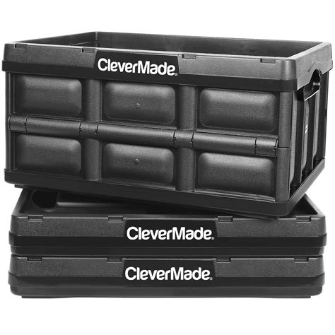 Clevermade 32l Collapsible Storage Bins Durable Plastic Folding