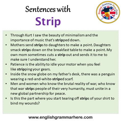 Sentences With Strip Strip In A Sentence In English Sentences For Strip English Grammar Here
