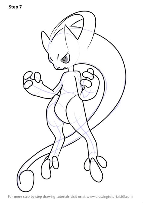 How To Draw Mega Mewtwo Y From Pokemon Pokemon Step By Step