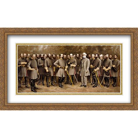 Robert E Lee And His Generals 2x Matted 28x19 Large Gold Ornate Framed