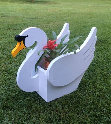 Wooden Handmade Animal Planter Swan By Cutsncrafts On Etsy Animal