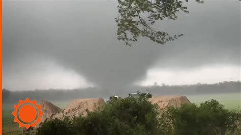 Large Tornado Tears Through Georgia Field Accuweather Youtube
