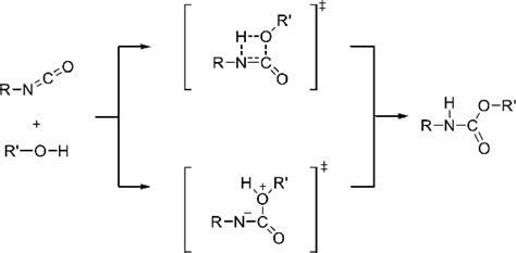 Bimolecular 1 Step Mechanisms Proposed For Urethane Formation