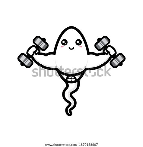 Cute Sperm That Strong Muscular Stock Vector Royalty Free 1870158607 Shutterstock