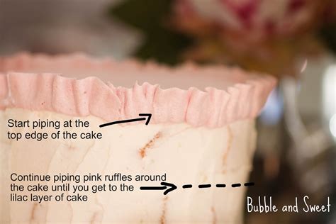 Bubble And Sweet How To Make A Ruffled Buttercream Rainbow Cake