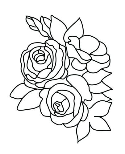 Rose Bud Coloring Page Coloring Pages