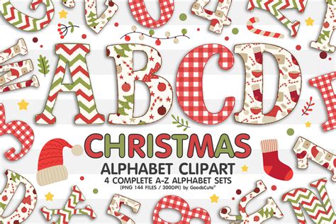 Christmas Alphabet Letters Sublimation Graphic By Goodscute · Creative