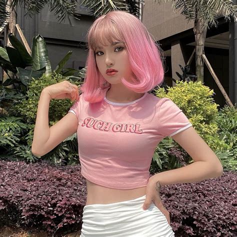 Buy 1 Such Girl Pink Egirl Style Crop Top