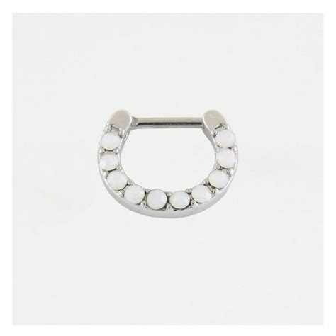 White Opal Septum Clicker By Kingsley Ryan