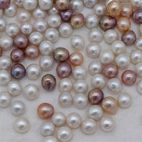 Mm Natural Multicolor Freshwater Edison Baroque Round Loose Etsy Hong Kong Loose Pearls