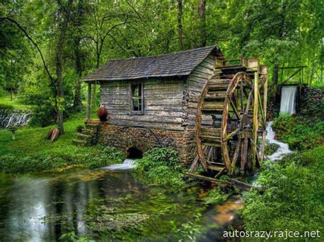 Lovely Log Cabin And Water Wheel Cabin Someday Water Mill Old