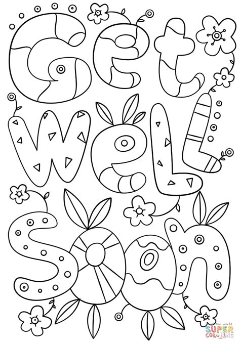 Get Well Soon Doodle Coloring Page Free Printable Coloring Pages Free