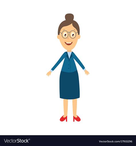 Cartoon Old Female Teacher