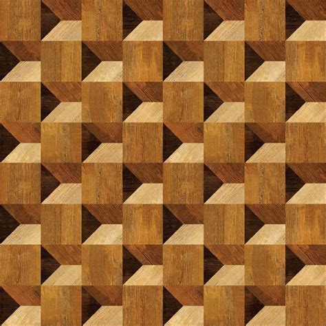 Cube Illusion Wood Veneer Pattern Crew