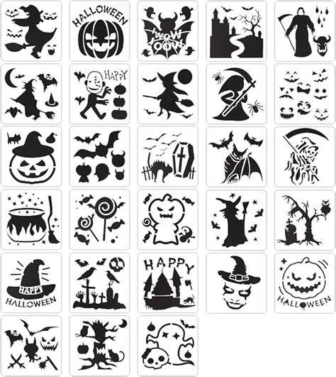 Koogel 28 Pcs Halloween Stencils 5 Inch Halloween