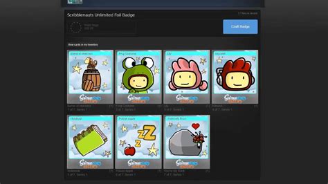 Steam Tradings Cards Scribblenauts Unlimited Foil Badge Crafting Hd