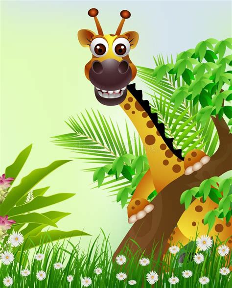 Cute Giraffe Cartoon Smiling Stock Illustration Illustration Of