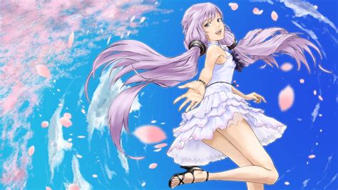 purple haired girl anime character illsutration hd wallpaper wallpaper flare