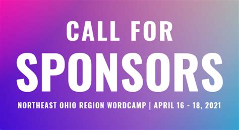 Call For Sponsors Wordcamp Northeast Ohio Region