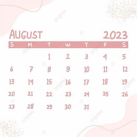 Calendar August With Aesthetic Background August Aesthetic 2023