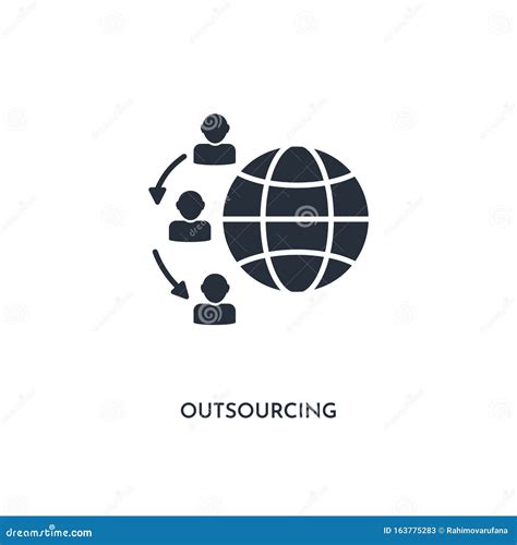 Outsourcing Icon Simple Element Illustration Isolated Trendy Filled