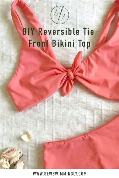 Diy This Easy To Sew Tie Front Bikini Top For Yourself Sewing Swimwear